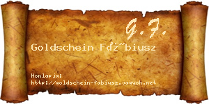 Goldschein Fábiusz névjegykártya